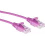 ACT Pink 2m LSZH U/UTP CAT6 siauras tinklo laidas su apsauga nuo užkliuvimo ir RJ45 jungtimis