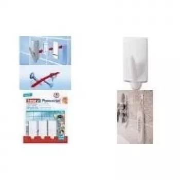 Lipnus kabliukas Tesa Powerstrips 57559 baltas – nuimamas sieninis kabliukas be žalos