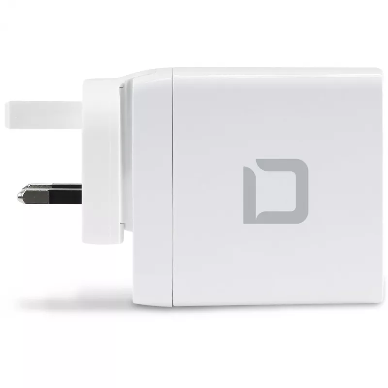 DICOTA D31983 Mobiliojo įrenginio ir nešiojamojo kompiuterio greitasis įkroviklis, balta, AC, 100 W, GaN
