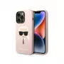 Karl Lagerfeld KLHMP14XSLKHLP iPhone 14 Pro Max 6,7 inch kietas dėklas šviesiai rožinis / šviesiai rožinis silikonas Karl galva Magsafe