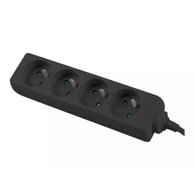 Ilgintuvas Lanberg PS0-04E-0100-IEC-BK 1m 4 kištukiniai lizdai (E tipo) juodas