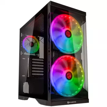 SILENOS PRO juoda versija su ARGB ventiliatoriumi ir grūdintu stiklu