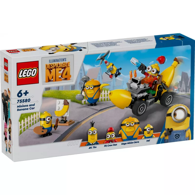 LEGO Despicable Me Minionai ir Bananinis Automobilis Filmų Rinkinys Žaislas Vaikams Nuo 6 Metų