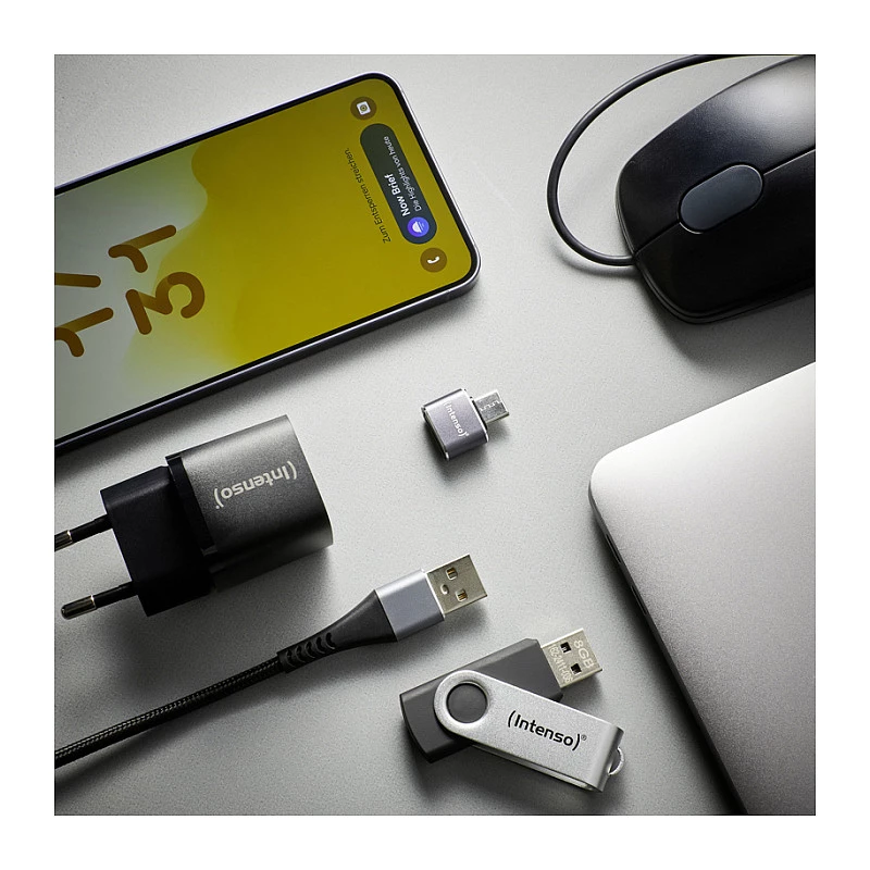 Intenso 3 vnt. USB adapteris USB-A į USB-C C480C aliuminis