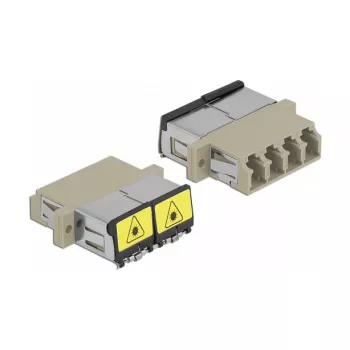 Optinis skaidulų movos adapteris DeLOCK 86904 LC Quad moteriškas į LC Quad moterišką, daugiamodis, smėlio spalvos