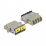 Optinis skaidulų movos adapteris DeLOCK 86904 LC Quad moteriškas į LC Quad moterišką, daugiamodis, smėlio spalvos