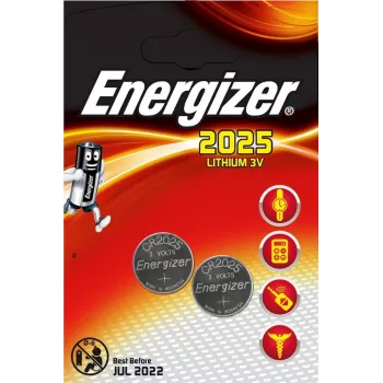Energizer CR2025 ličio baterija, monetos tipo, 3 V, 20 mm, 2.5 mm aukščio (637988)