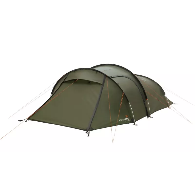 Tunelinė palapinė Easy Camp Pasvik 4 – 4 vietų, kietas rėmas, 3 m vandens stulpelio stogas, aliumininiai stulpai, tamsiai žalia, 2350×4050×1200 mm