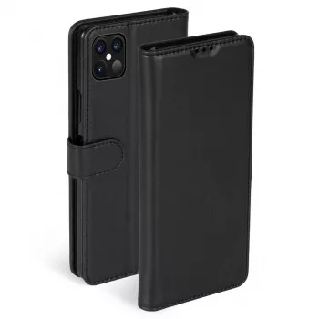 Dėklas-piniginė Krusell Apple iPhone 12 Pro Max juoda, odinis dėklas su kortelių kišene