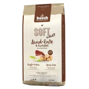 Sausas šunų ėdalas Bosch SOFT Adult Farm Duck & Potato 12,5 kg — be grūdų, 22% baltymų, 12,5% riebalų