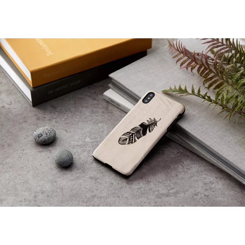 Dėklas iPhone X/XS Indian black – medinis ir polikarbonatinis apsauginis
