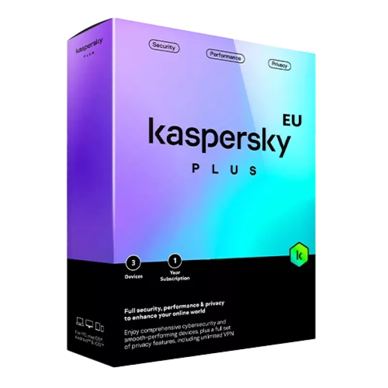 Kaspersky Plus | 3 Įrenginiai | 1 Metai | EU