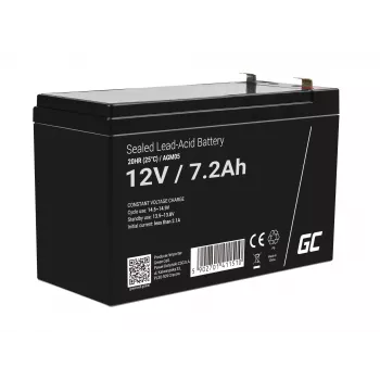 UPS akumuliatorius Green Cell AGM05 — 12 V 7.2 Ah sandarus švino rūgštinis (VRLA), 95 mm aukštis, 151×65 mm, 2.15 kg