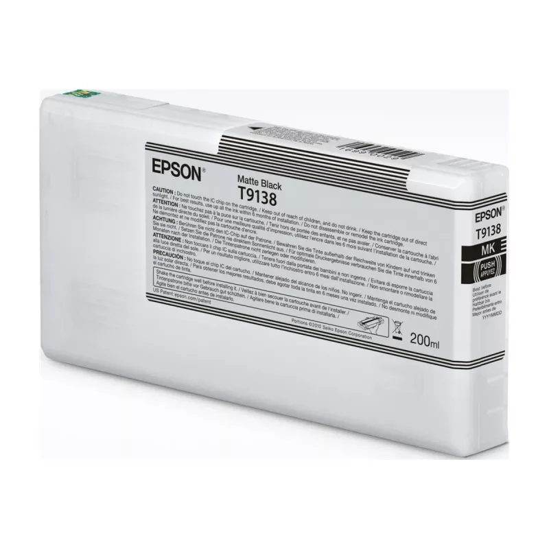 Kasetė su rašalu Epson T9138 matinė juoda 200 ml