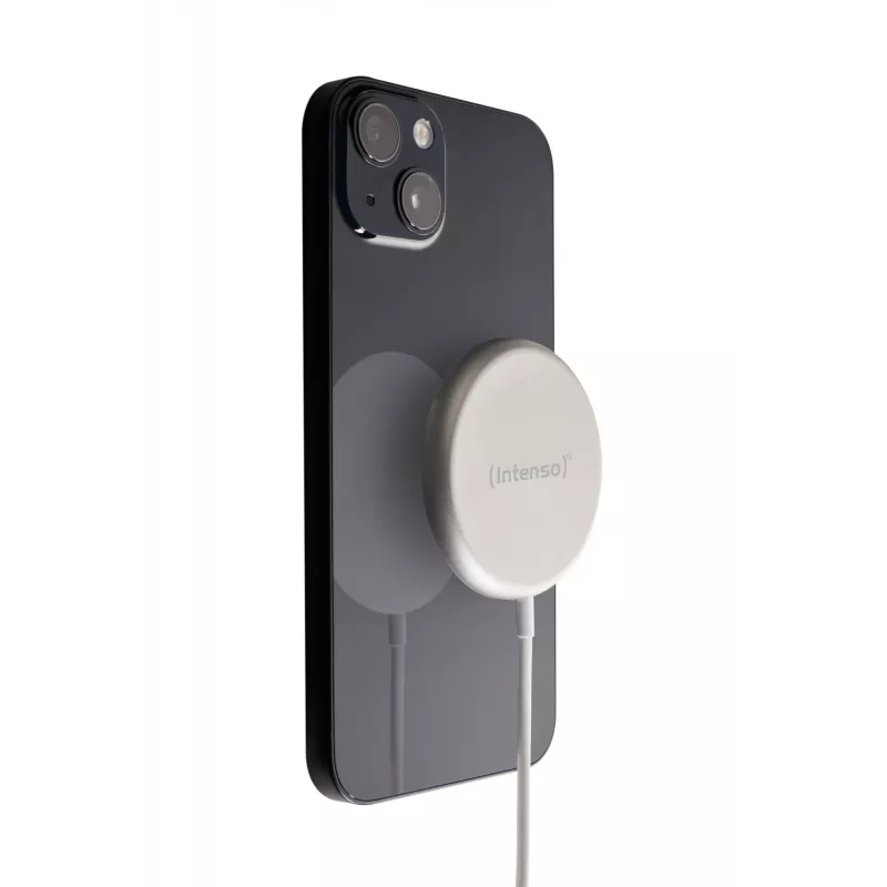 Intenso MW1 belaidis magnetinis įkroviklis 15 W, USB, 12 V, vidaus naudojimui, baltas