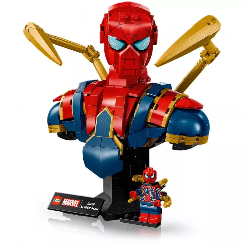 LEGO Marvel kolekcinė biustas Geležinis Žmogus-Voras 76326, 379 dalių, 18+ demonstracinis modelis, 170×200×110 mm