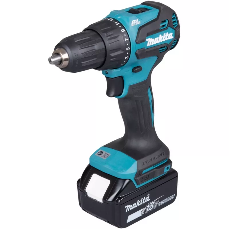 Akumuliatorinis smūginis gręžtuvas-suktuvas Makita DHP490Z, 18 V (mėlynas/juodas, be akumuliatoriaus ir įkroviklio)