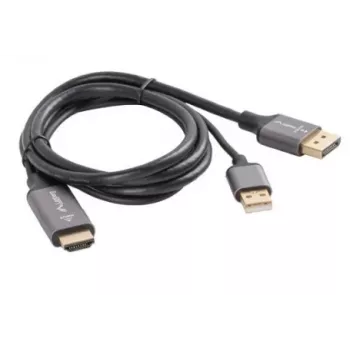 HDMI(M)-DisplayPort(M) laidas 1m 4K juodas LANBERG