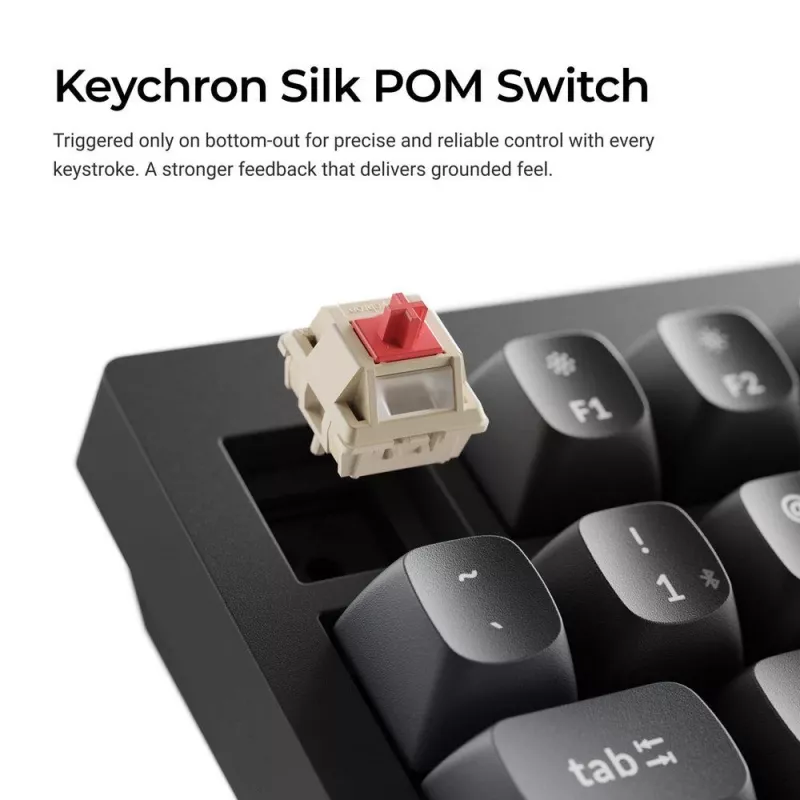Mechaninė klaviatūra Keychron V3 Ultra 8K – laidinė ir Bluetooth, QWERTY išdėstymas, RGB LED, juoda