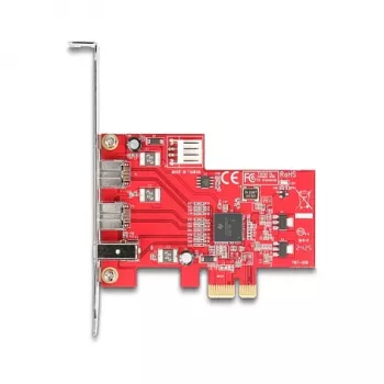 DeLOCK 90738 PCIe FireWire adapteris vidinis IEEE 1394 raudonas