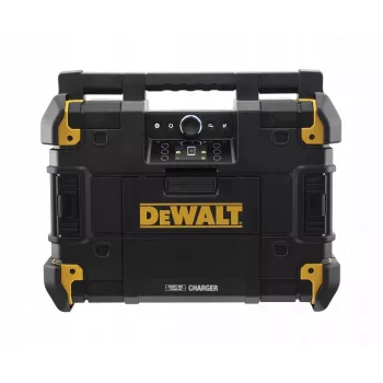 Nešiojamas radijas DeWalt DWST1-81078-QW – AM/MF skaitmeninis imtuvas, LED ekranas, 4 garsiakalbiai, AC/DC maitinimas, USB prievadas, AUX išėjimas