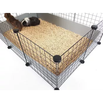 C&C Modular Cage 4x2 su Loft 2x1 ir Pilku Rampu – C&C modulinis narvas jūrų kiaulytėms, 145×75×75 cm, 10 kg