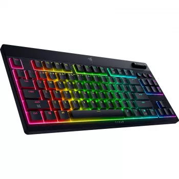 Razer BlackWidow V4 Low-Profile Tenkeyless HyperSpeed – belaidė klaviatūra (US, juoda, Yellow jungikliai)