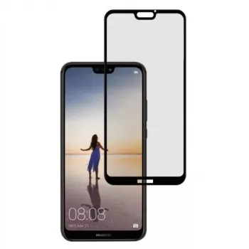 Grūdinto stiklo apsauginis stikliukas Tellur Huawei P20 Lite – Visiškai klijuojamas, tinka su dėklu, juodas