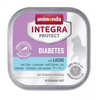 Šlapias kačių ėdalas Animonda Integra Protect Diabetes Salmon 100 g, suaugusiems, drėgmė 81%, baltymai 11%, riebalai 5%