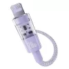 USB-C į Lightning greito įkrovimo laidas Baseus Gem 1 m 20 W violetinis, nailono pynė, 7 kontaktų Lightning