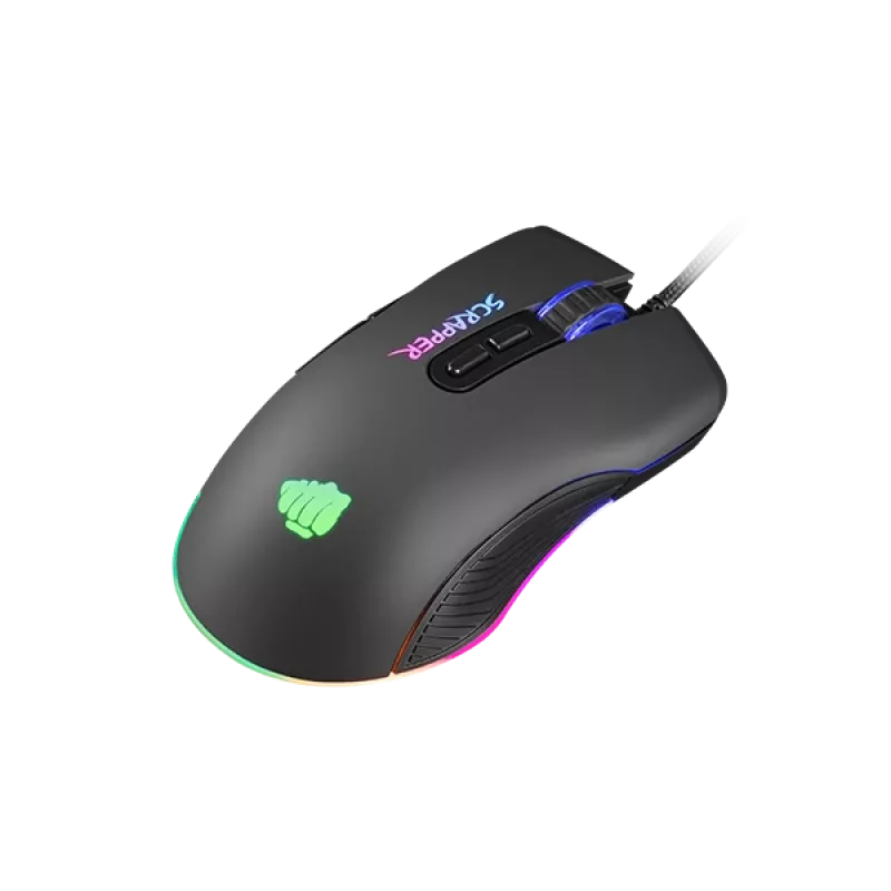 FURY Scrapper žaidimų pelė Ambidextrous USB Type-A optinė 6400 DPI