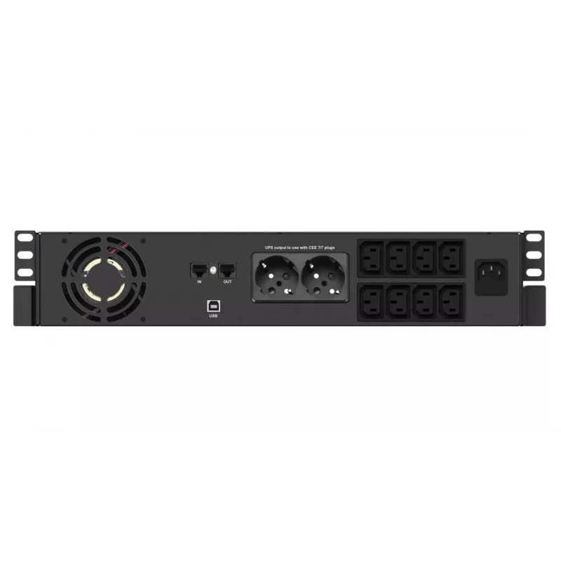 Nepertraukiamo maitinimo šaltinis Infosec X4 2000 RM Plus 2 kVA / 1200 W, 10 lizdų, LCD, linijinis-interaktyvus