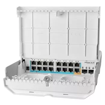 MikroTik netPower 15FR – išorinis Fast Ethernet jungiklis su reversiniu PoE