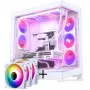 PHANTEKS NV-Series NV9 MK2 PC korpusas, EATX, DRGB, grūdintas stiklas - Baltas + M25 Gen2 PWM D-RGB ventiliatorius 3 vnt. rinkinys - Reverse Blade, 140mm, Baltas + DRGB rinkinys