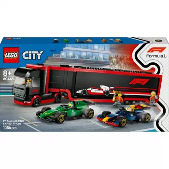 LEGO CITY 60445 F1 - Sunkvežimis su RB20 ir AMR24 F1 bolidais