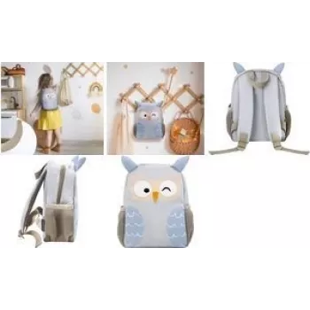 Eberhard Faber Mini Kids Owl kuprinė darželiui - violetinė/ smėlio
