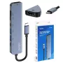 USB Type-C stotelė SAVIO AK-82 su HDMI, MicroSD, USB 3.2 Gen1, PD praėjimu, 4K@30Hz, 5000 Mbit/s, juoda
