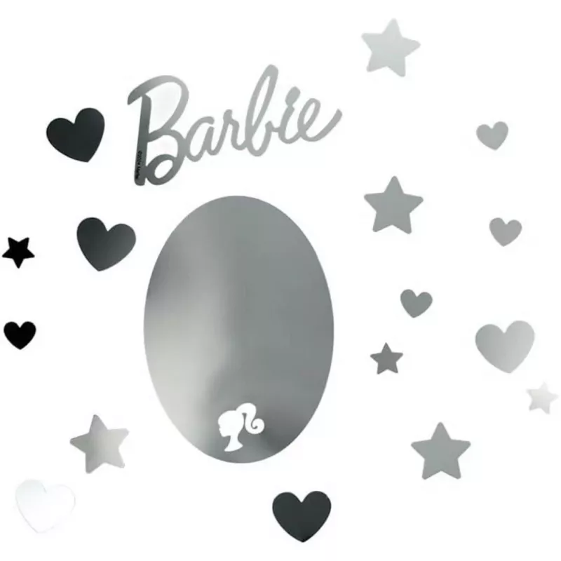 Lipni veidrodinė sienos dekoracija Paladone PP13751BR Barbie dizainas – 50 vnt. savaime lipnių akrilinių veidrodėlių