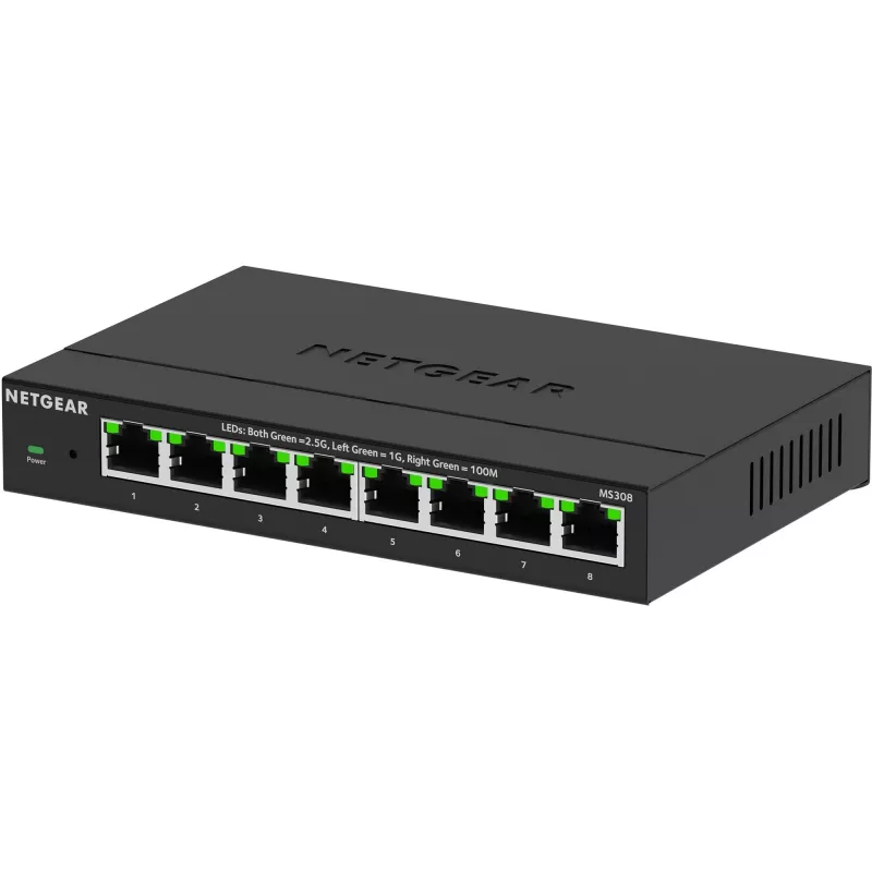 NETGEAR MS308 nevaldomas 2,5G Ethernet komutatorius, 8 prievadai (100/1000/2500) juodas