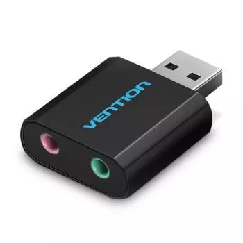 Vention USB išorinė garso plokštė Black Metal Type