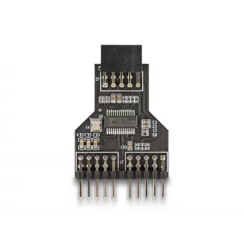 DeLOCK 60045 lyties keitiklis 9 kaiščių USB 2.0 2 x 9 kaiščių šukos Juoda