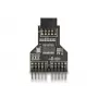 DeLOCK 60045 lyties keitiklis 9 kaiščių USB 2.0 2 x 9 kaiščių šukos Juoda