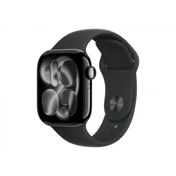 Apple Watch Series 11 GPS + Cellular 42mm Jet Black Aliuminio Korpusas su Juodu Sportiniu Dirželiu - M/L