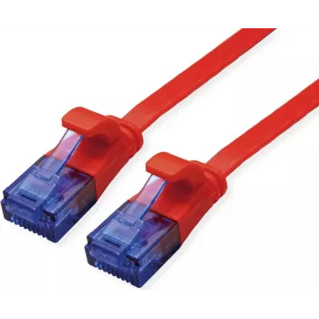 VALUE Patch Cable Cat.6A (Class EA) UTP, itin plokščias, Raudona, 5 m (21.99.2025)