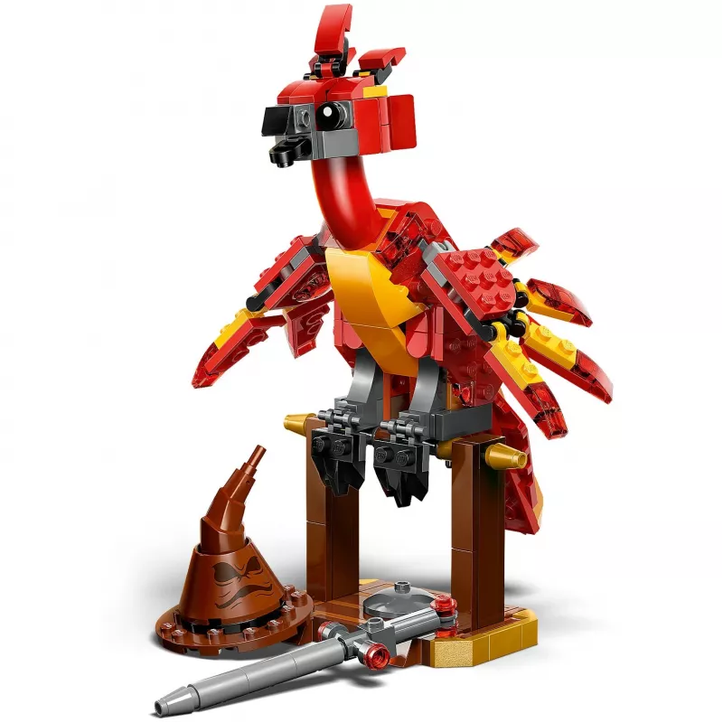 LEGO statomas Feniksas Fawkes – Dumbldoro Feniksas modelis 76448, 299 dalių, 160 mm aukštis, nuo 8 metų
