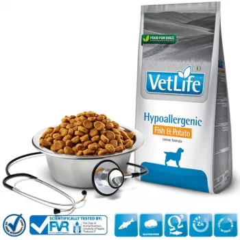 FARMINA Vet Life Hypoallergenic Canine Fish&Potato - sausas šunų ėdalas - 12 kg