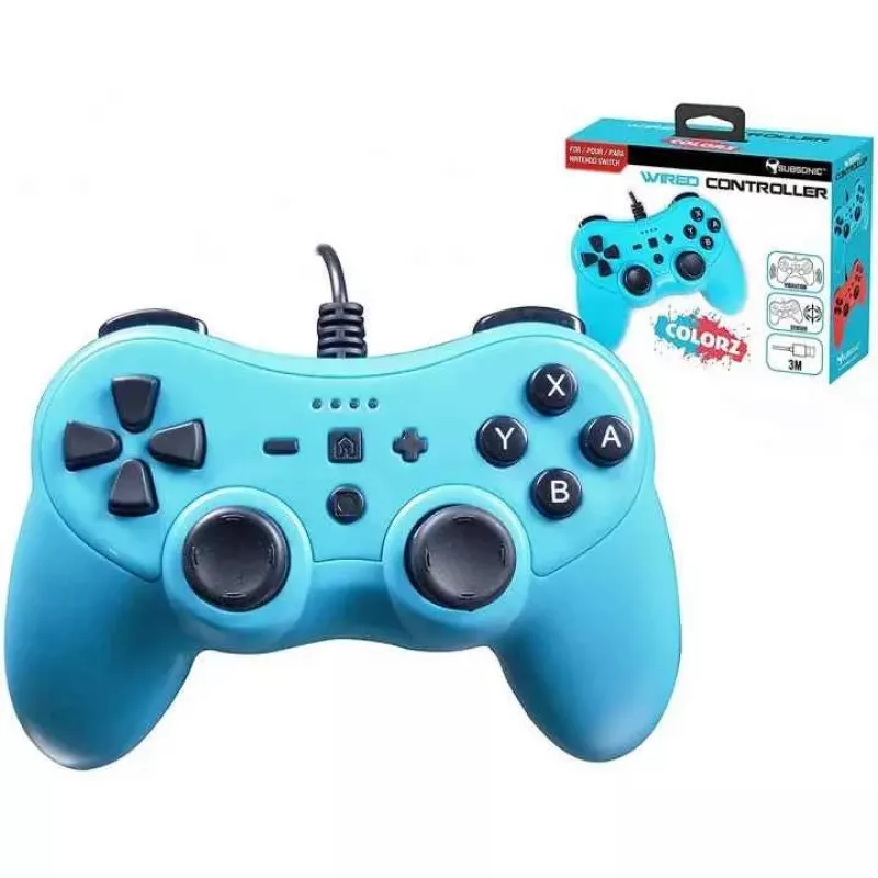 Laidinis valdiklis SUBSONIC SA5488-1 Neon Blue, skirtas Nintendo Switch, laidinis ryšys