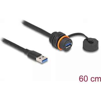 DeLOCK USB kabelis USB Type-A kištukas į lizdą 5 Gbps 60 cm juodas IP68