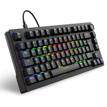 Sharkoon SGK25 klaviatūra laidinė USB QWERTZ vokiška juoda 75% RGB LED