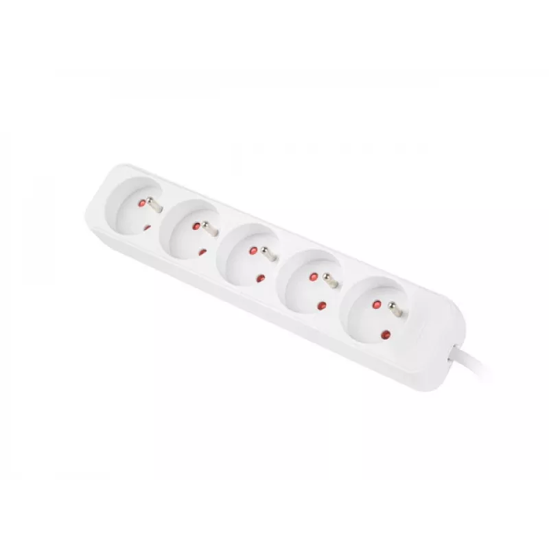 Lanberg PS0-05E-0150-W 1,5 m baltas 5x 230 V ilgintuvas su kištukiniu lizdu, pilnas varis